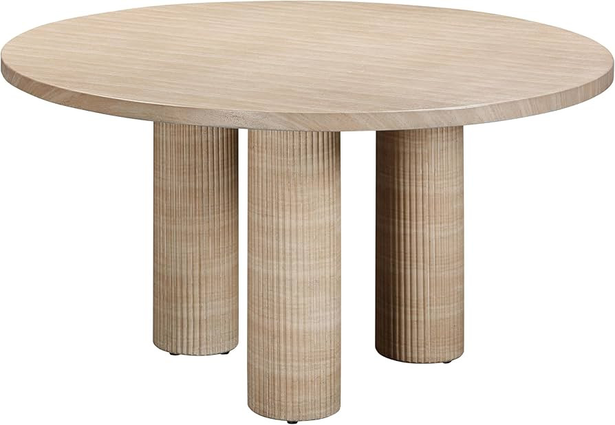 First of a Kind Round Dining Table in Travertine Concrete | Amazon (US)