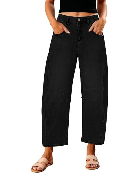 EVALESS Womens Baggy Barrel Jeans High Waisted Wide Leg Boyfriend Denim Ankle Pants | Amazon (US)