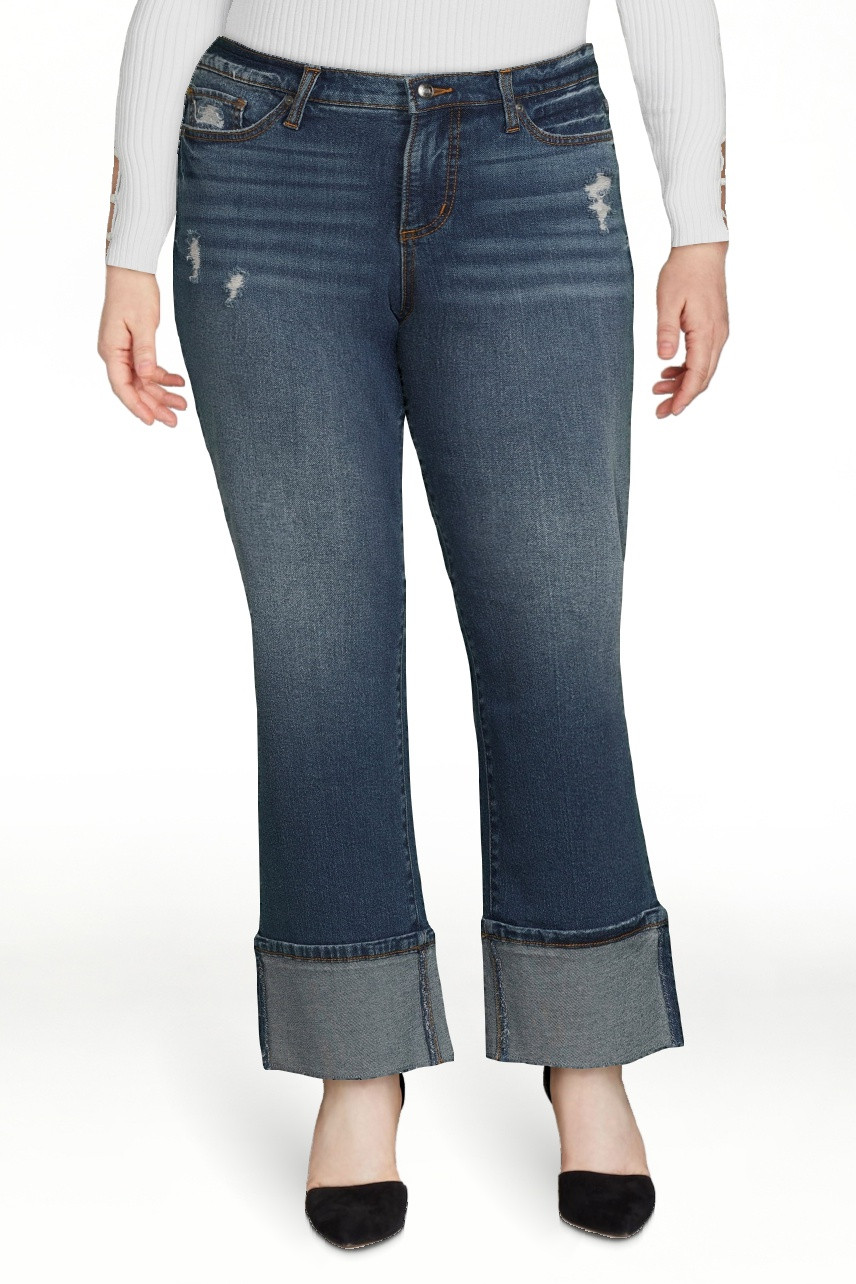 Scoop Women's and Women's Plus Benton Cuffed Ankle Jeans, 25", 27", and 29" Inseams, Sizes 0-26 | Walmart (US)