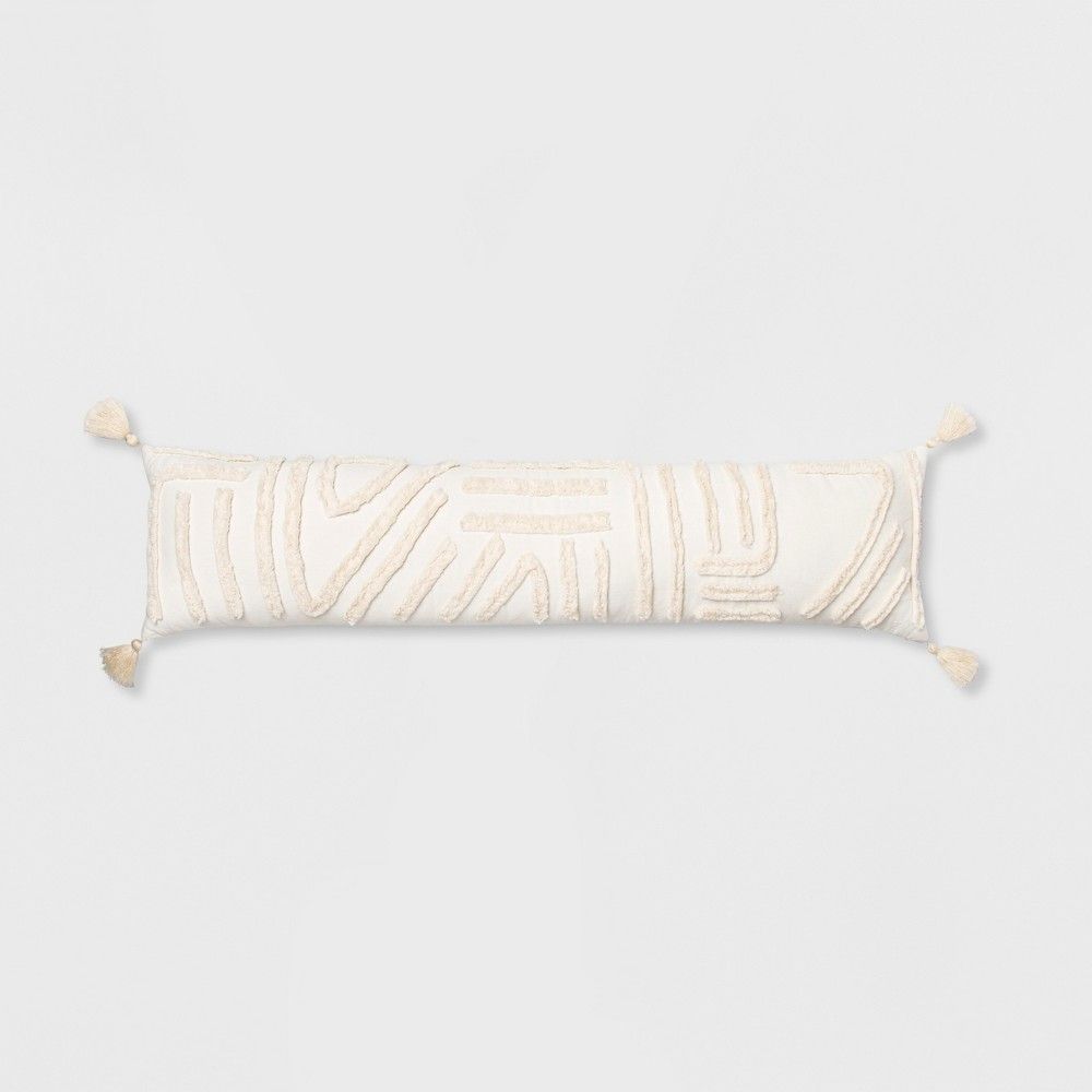 Chenille Embroidered Bed Lumbar Pillow Cream - Opalhouse , Beige | Target