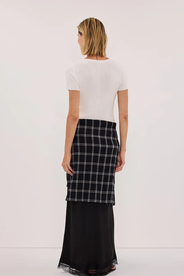 ANNALISE BLACK LONG SLEEVE CHECK SHIRT | DISSH