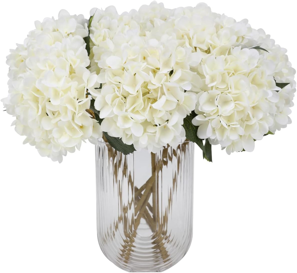 Amazon.com: Tifuly White Hydrangea Artificial Flowers - 5 pcs Realistic Single 18.9 in Long Stem ... | Amazon (US)