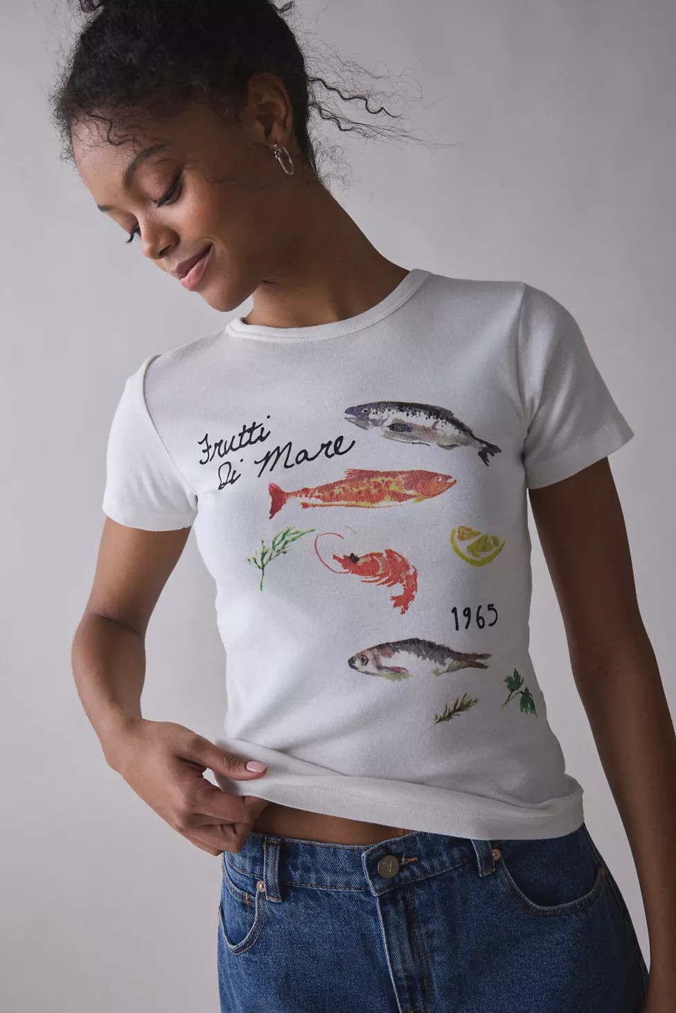 Frutti Di Mare Seafood Graphic Baby Tee | Urban Outfitters (US and RoW)