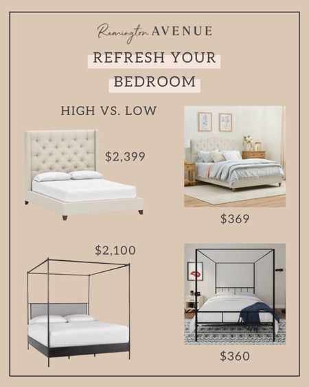 High vs low bed frames! Refresh your bedroom with a new bed frame. The lows are from #Walmart! Walmart is killing it lately!

#bedroom #bedframe 

#LTKhome