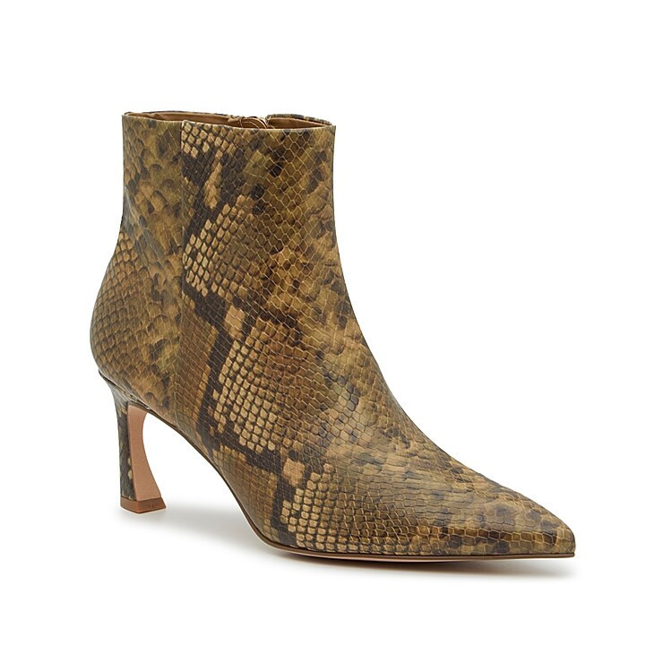 Vince Camuto Drusila Bootie | Women's | Tan/Brown Snake Print Synthetic | Size 9.5 | Boots | DSW