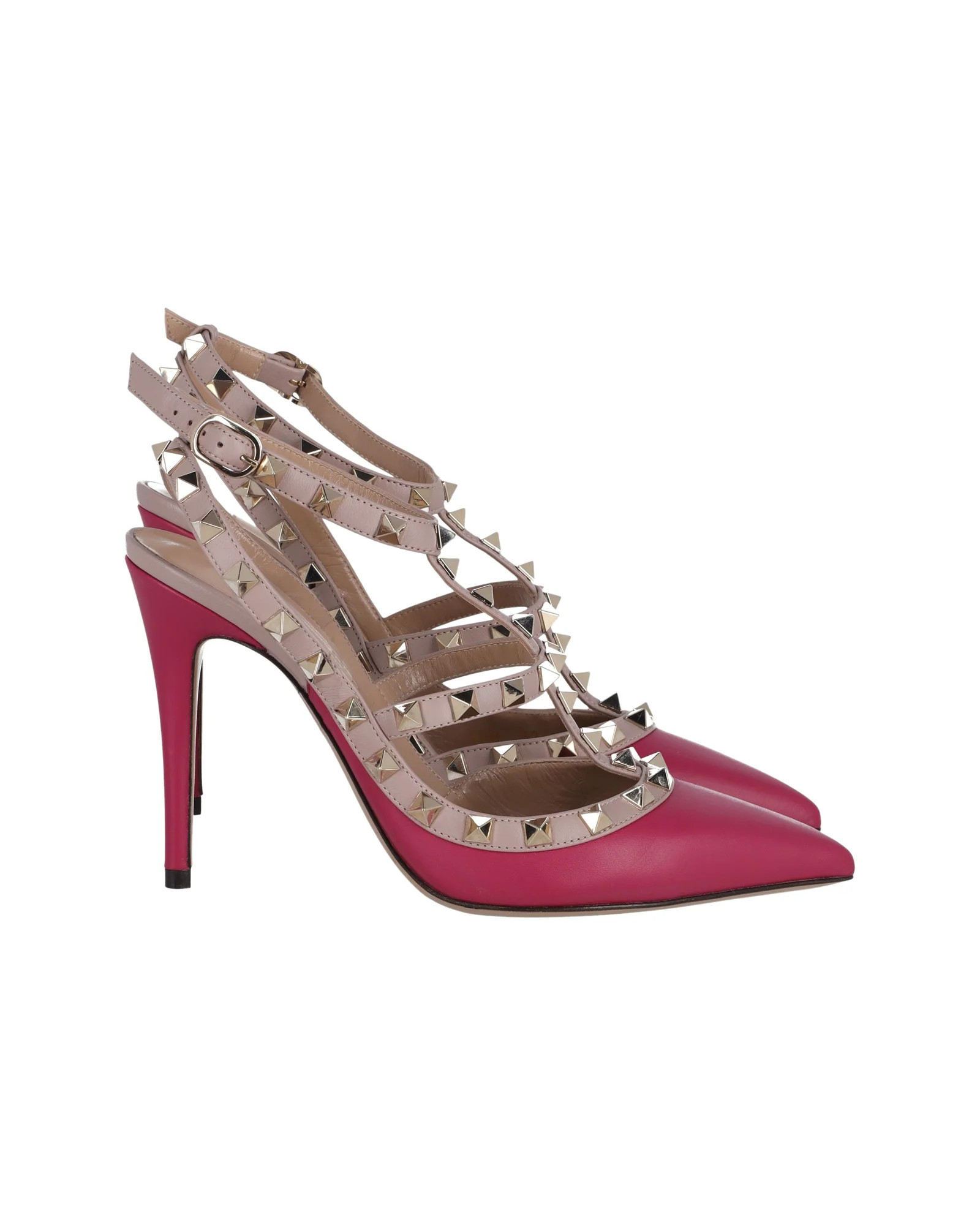 Valentino Rockstud Sandals in Pink Leather | Shop Simon