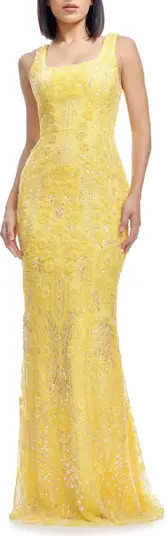 Dress the Population Tyra Beaded Chiffon Mermaid Gown | Nordstrom | Nordstrom