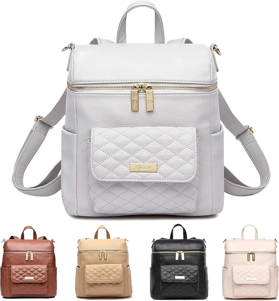 Petit Monaco Diaper Bag Backpack by Luli Bebe - Chic Vegan Leather Diaper Bag Backpack with Luxury Q | Amazon (US)