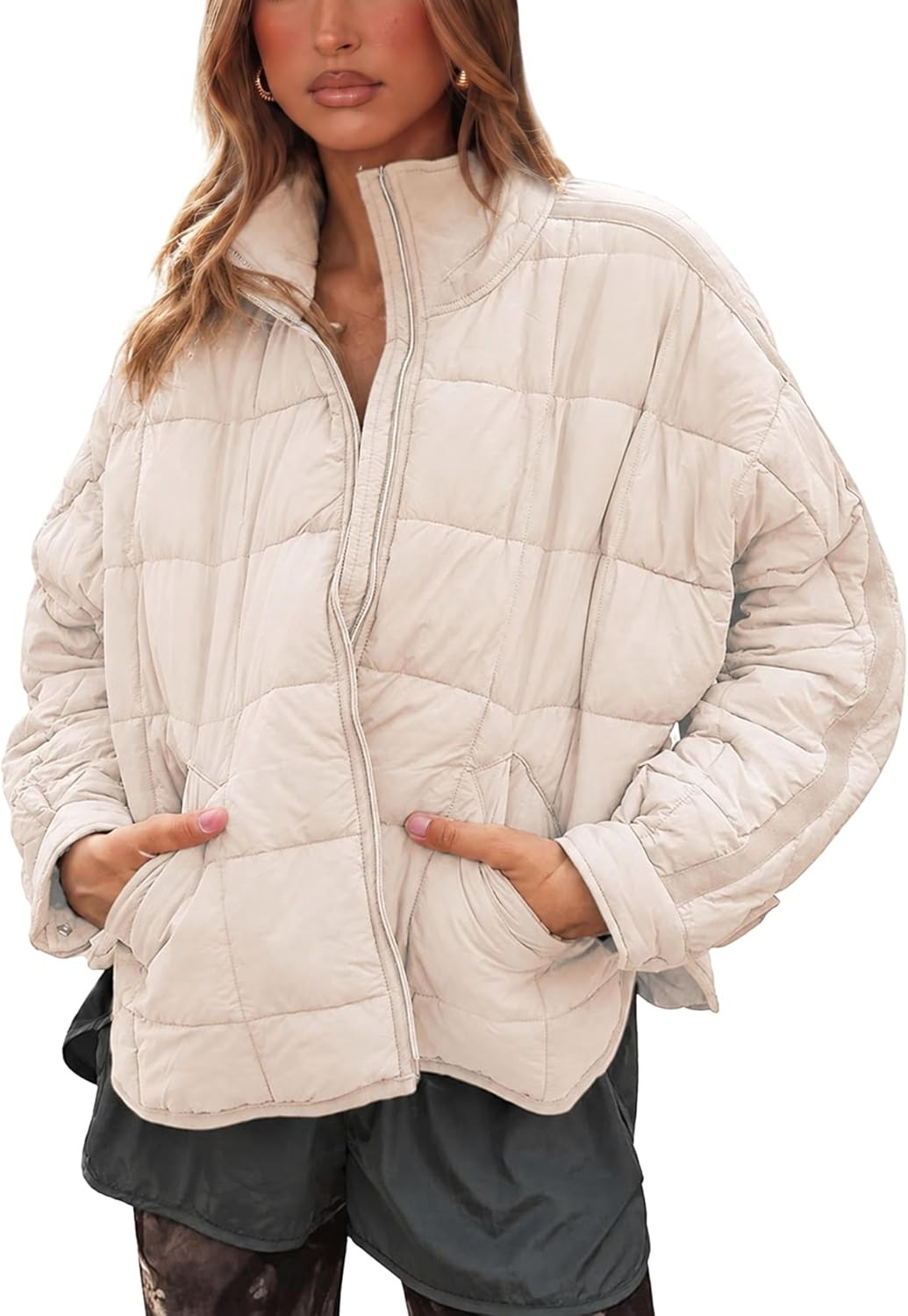 Womens Lightweight Quilted Puffer Jacket Casual Padded Coat | Amazon (US)