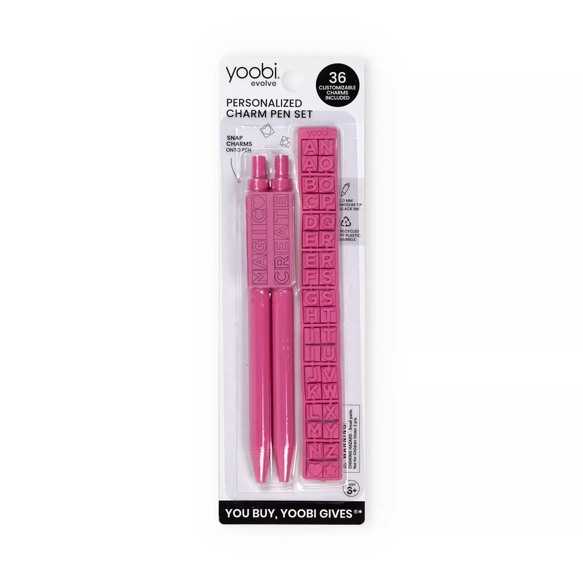 Yoobi Evolve Ballpoint Pen 2pk Retractable Hot Pink Customizable Set | Target