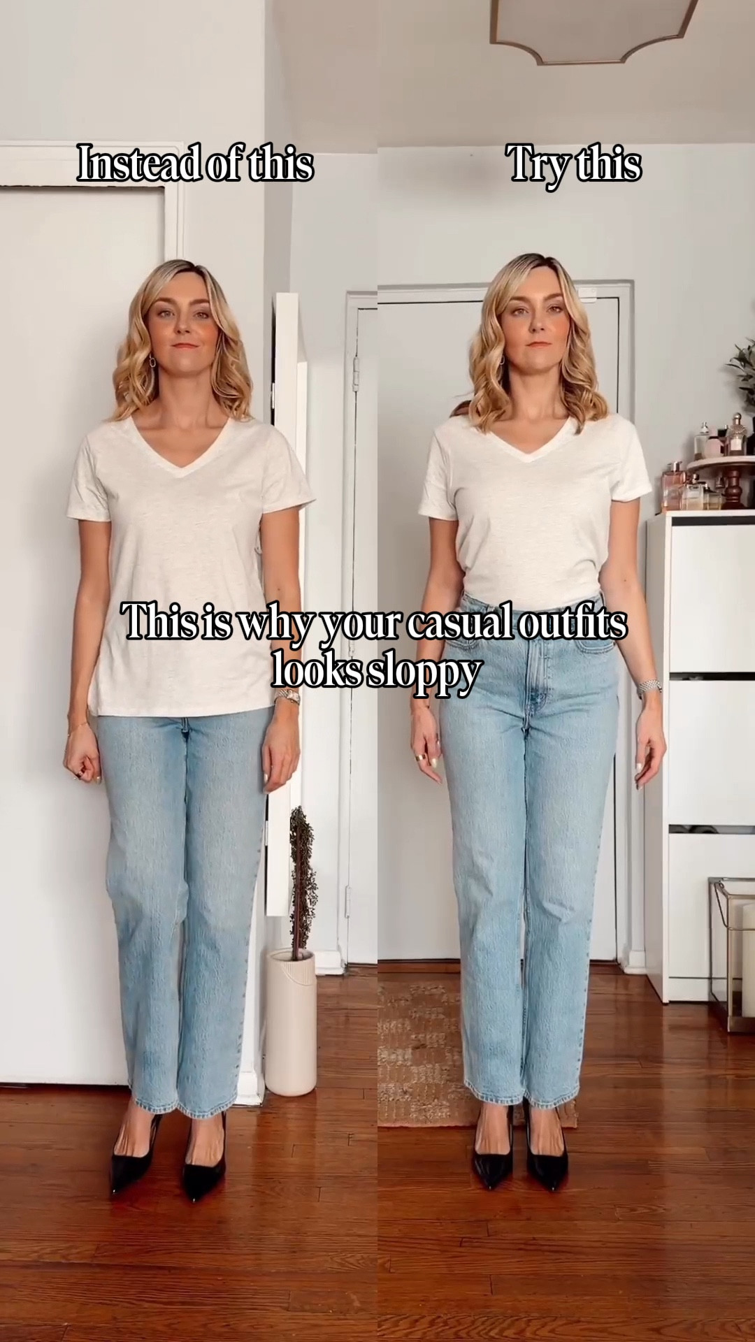 Girls. The tuck is not just for petites.
At 5'8" I spent years avoiding it because I thought it would make my legs look even longer.

But that's actually the whole point 😳

Tucked shirt = defined waist + longer leg line = the proportion you actually want.


tall girls • chic outfit • how to look more put together • everyday outfit • shirt tuck hack • elevated basics • outfit formula • chic casual outfit • spring outfit inspo

#LTKgrwm #LTKootd #LTKdayinmylife