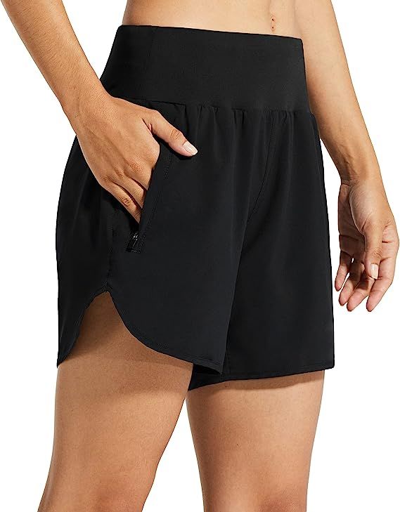 Libin Women's 5 Inches Athletic Running Shorts with Liner Quick Dry Workout Gym Shorts for Lounge... | Amazon (US)