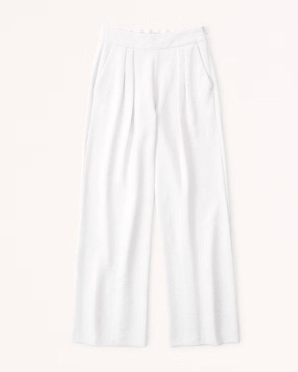 Premium Crepe Tailored Ultra Wide-Leg Pant | Abercrombie & Fitch (US)
