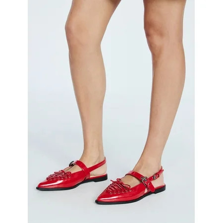 Scoop Women s Patent Faux Leather Corset Flats | Walmart (US)