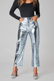 BuddyLove | Travolta High-Rise Metallic Pants | Silver | BuddyLove