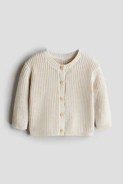 H & M - Patent-Knit Cardigan - Beige | H&M (US + CA)