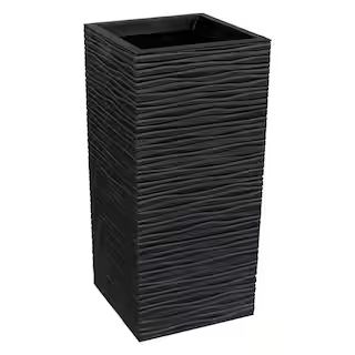Serenity 13.5 in. x 26 in. Slate Rubber Self-Watering Decorative Pot | The Home Depot