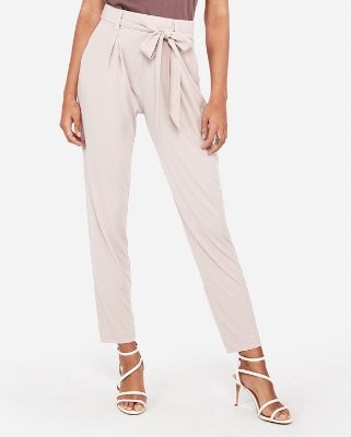Mid Rise Jersey Sash Pant | Express