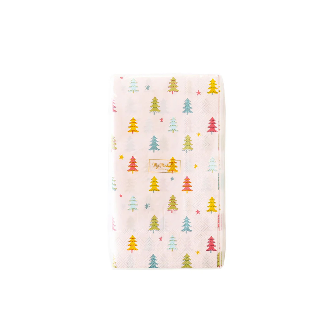 Bright Holiday Trees Dinner Napkin | My Mind's Eye
