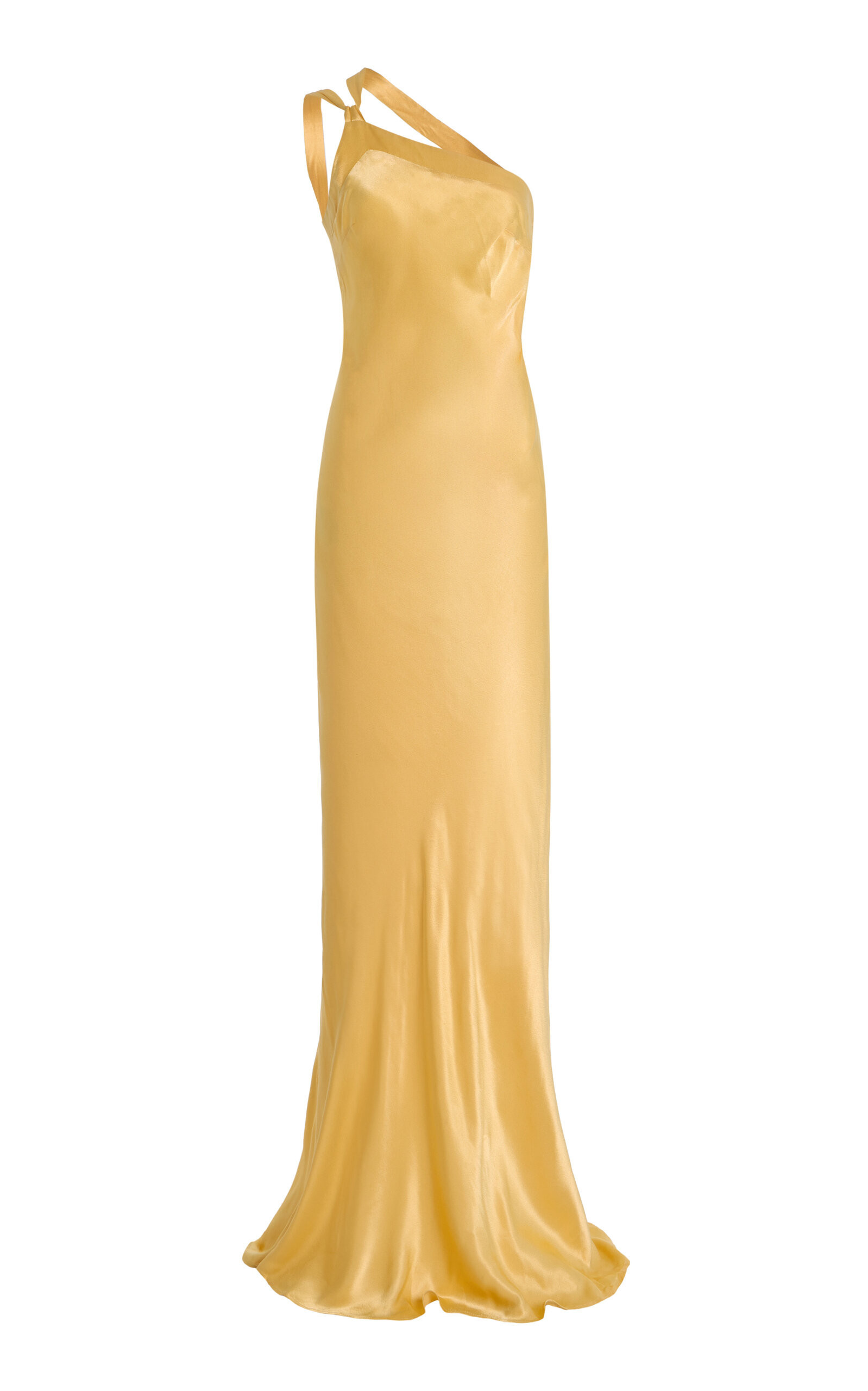 Arcina Ori - Monique Open-Back Satin Gown - Yellow - XS - Moda Operandi | Moda Operandi (Global)