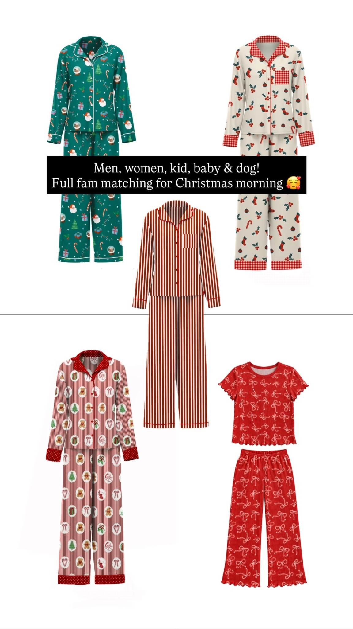 Men, women, kid, baby & dog!
Full fam matching for Christmas morning 🥰