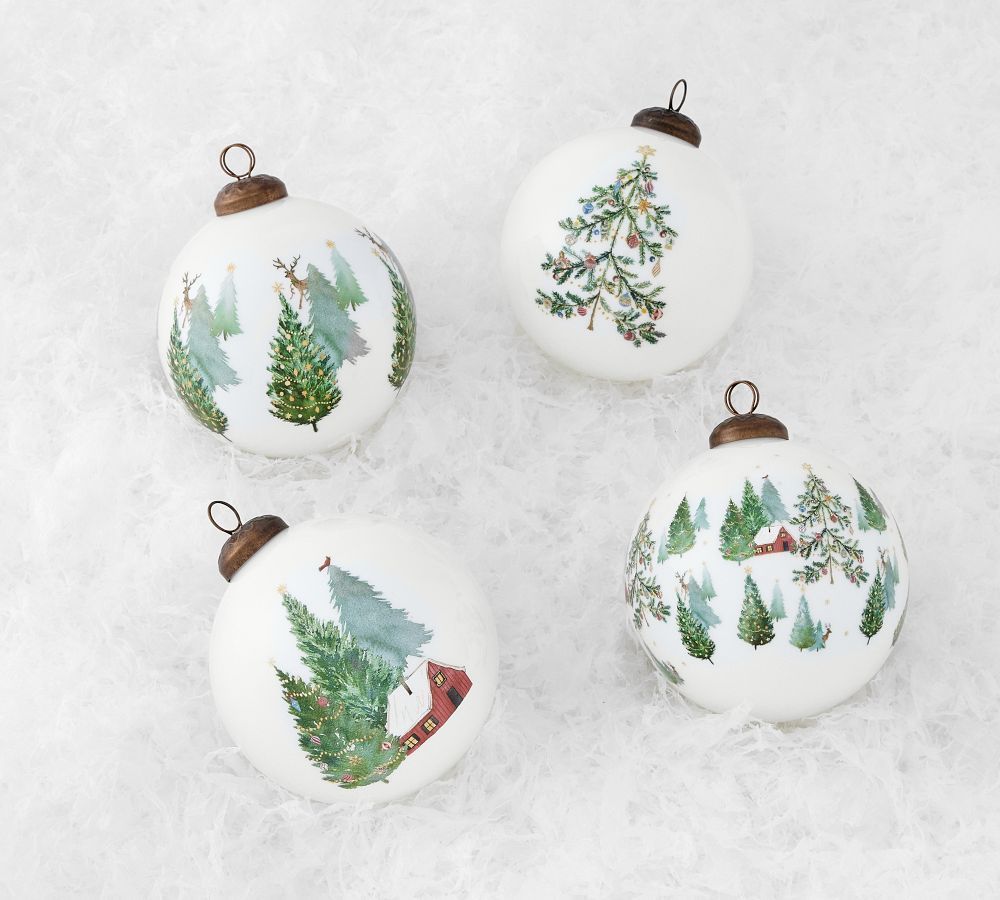 Christmas in the Country Ornaments, Set of 4 | Pottery Barn (US)