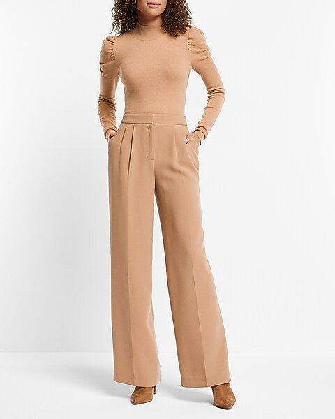 Super High Waisted Open Pleated Wide Leg Pant | Express