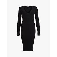 AllSaints Ribba Bodycon Dress, Black | John Lewis UK