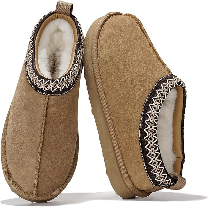 Project Cloud Genuine Suede Slippers for Women with Genuine Australian Shearling Fur Lining Women... | Amazon (US)