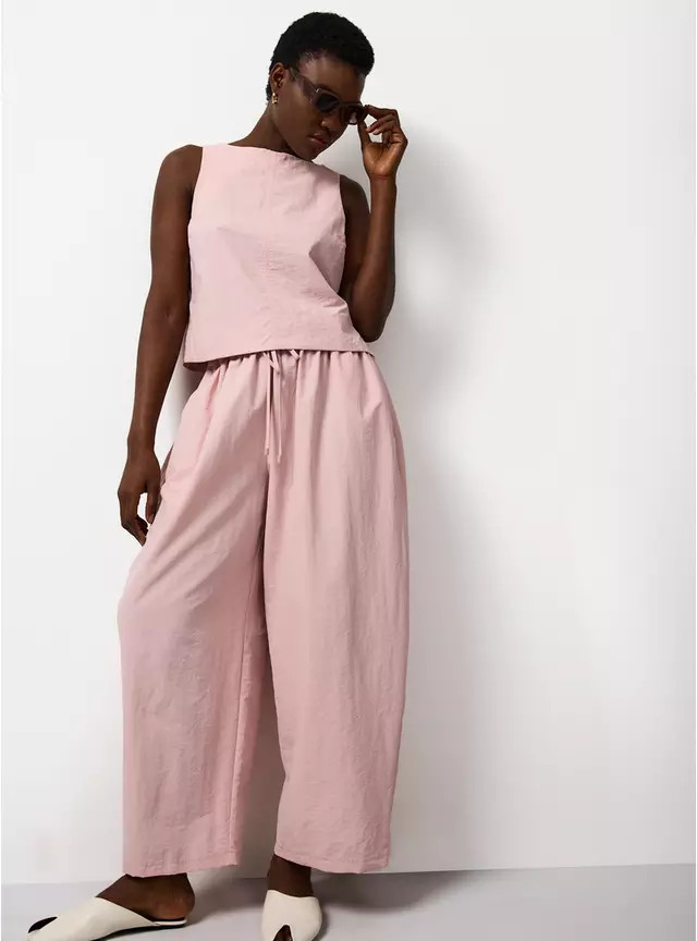 Pink Balloon Leg Techno Co-ord Trousers 18 | Tu Clothing