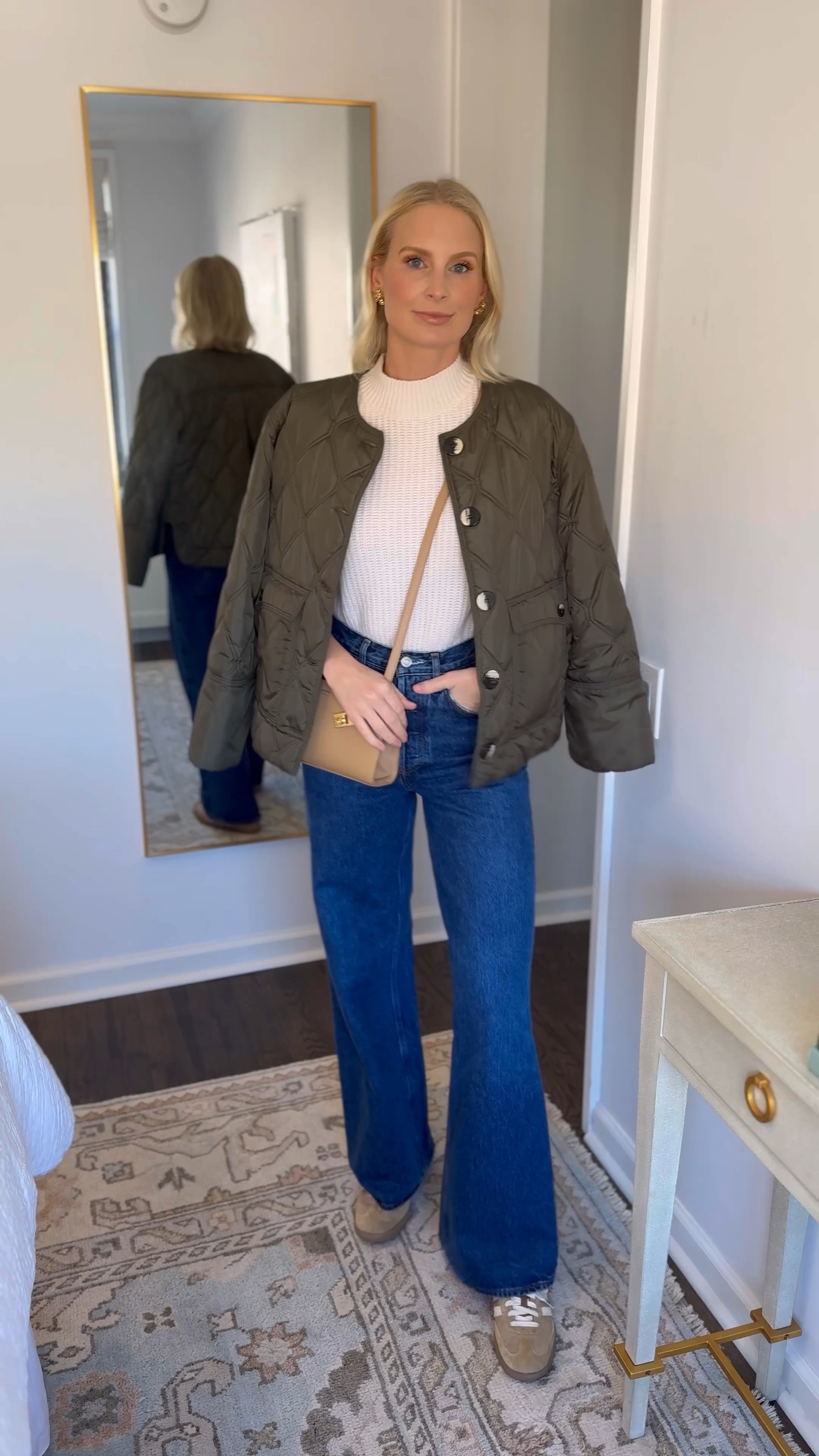 9 casual outfits to recreate this fall!

Green quilted jacket is old GANNI so linked similar. Cropped trench jacket is Zara (current). Hat is Celine. 

#LTKItBag #LTKShoeCrush #LTKFindsUnder50
