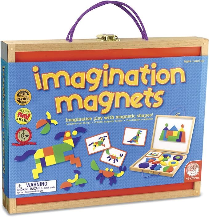 MindWare Imagination Magnets - Imaginative play with magentic shapes - 42 wooden blocks 50 full-c... | Amazon (US)