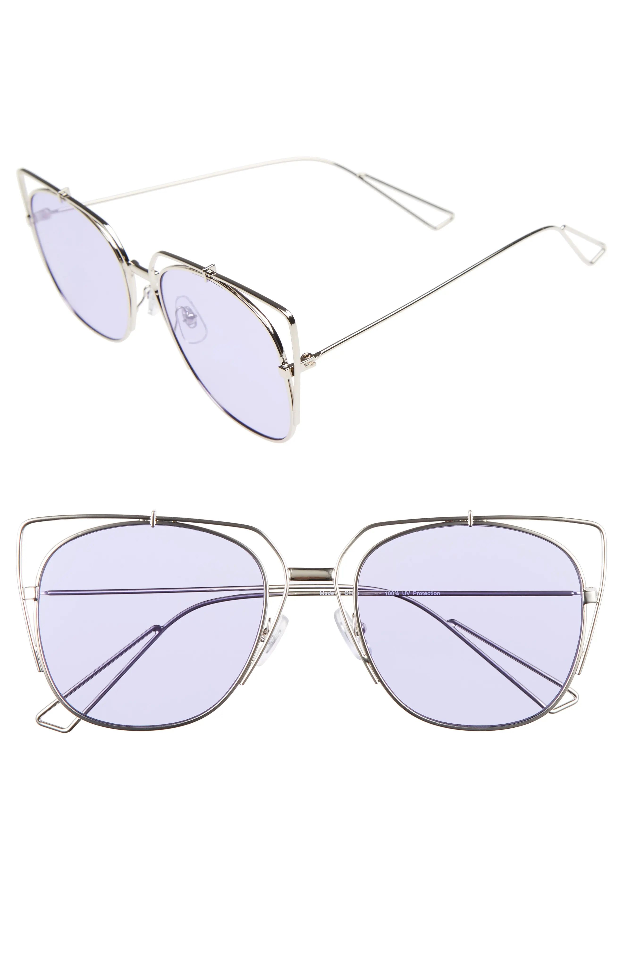 55mm Translucent Square Sunglasses | Nordstrom