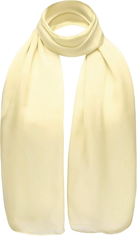 Basic Sense Chiffon Scarf Sheer Soft Plain Neck Wrap for Women Neatly Stitched | Amazon (UK)