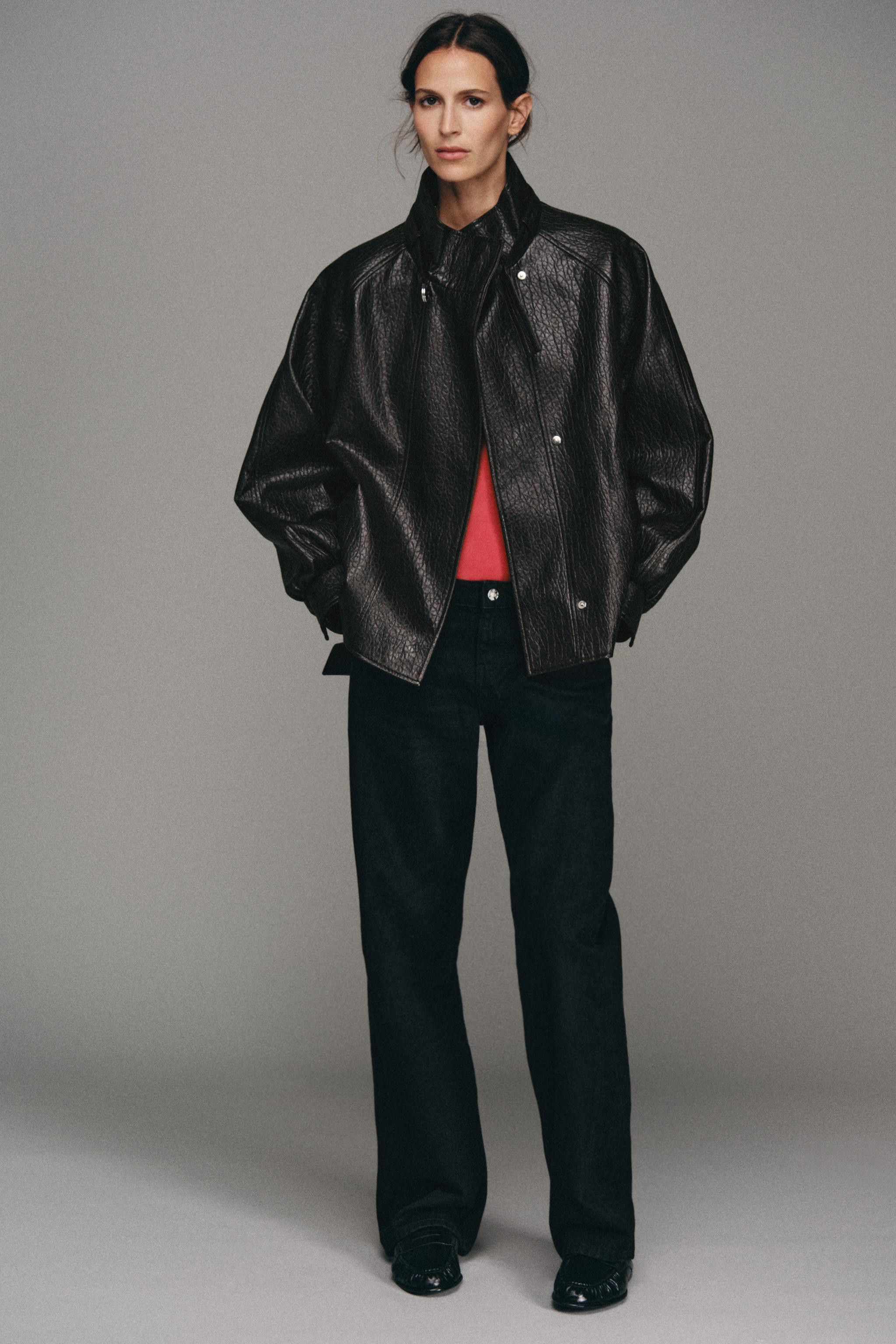 BELTED FAUX LEATHER JACKET | Zara US