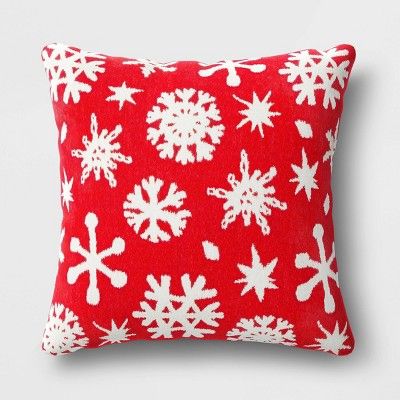 Holiday Woven Chenille Snowflake Square Throw Pillow - Wondershop™ | Target