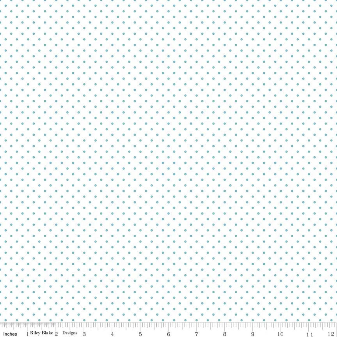 Aqua Flat Swiss Dots on White by Riley Blake Designs Polka Dot Quilting Cotton Fabric - Etsy | Etsy (US)