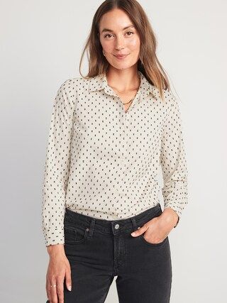 Clip-Dot Classic Button-Down Shirt for Women | Old Navy (US)