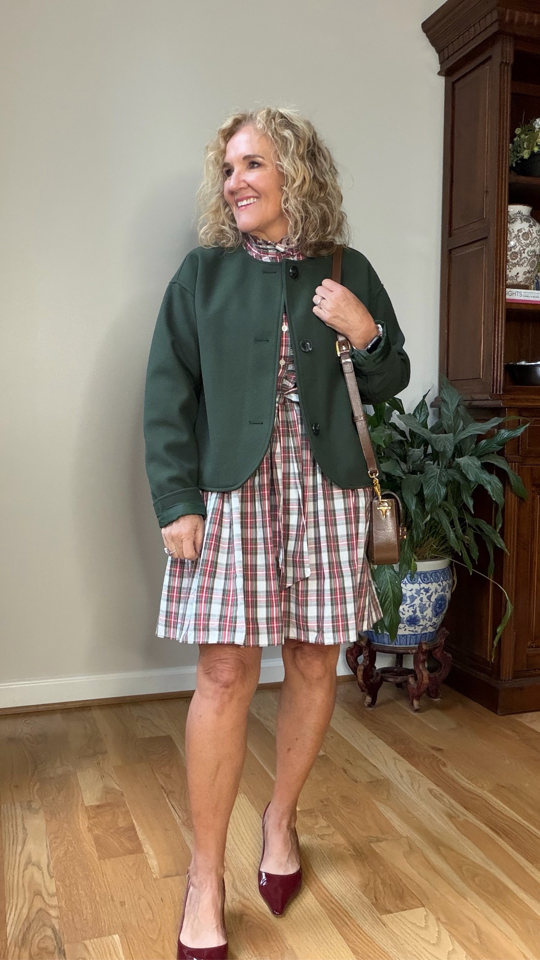 This is such a pretty plaid! Wearing an 8. Also comes in a blouse too. 
It’s a softer plaid with browns and more subtle red and green. Instead of a traditional Christmas plaid.
Coat size medium. Scarf is detachable  

#LTKOver40 #LTKFindsUnder100 #LTKHoliday