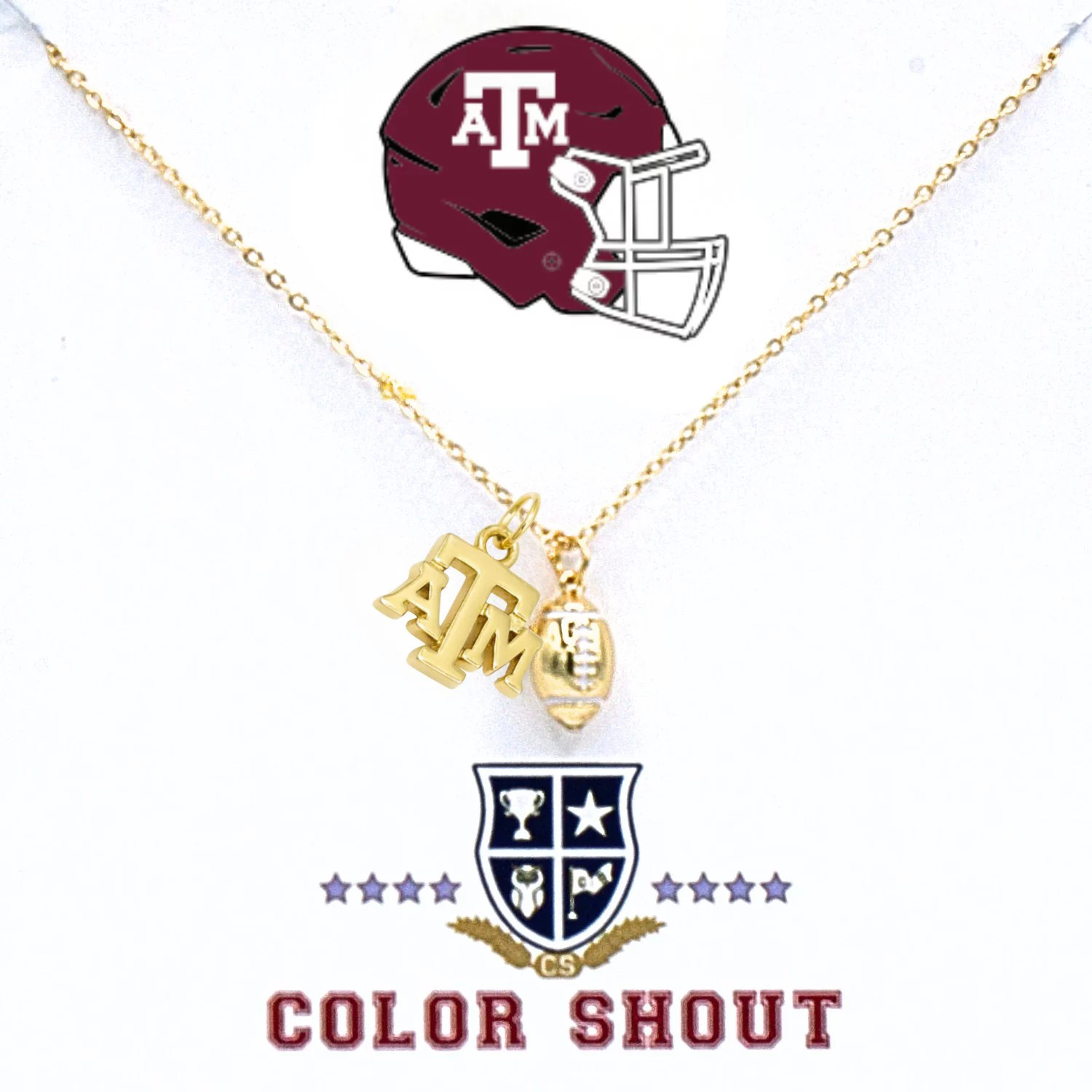 Color Shout Women's Texas A&M University Football Charm Necklace, Gold | DICK'S Sporting Goods