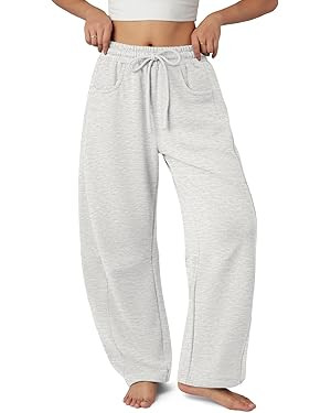 ATHMILE Barrel Sweatpants Women Fall Fashion Wide Leg Pants 2026 Baggy Lounge Comfy Flowy Sweat P... | Amazon (US)