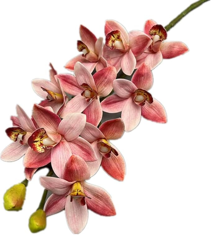 4pcs Artificial Cymbidium Orchid Flower Plant 3D Print Vanda 10 Heads Latex Phalaenopsis Flower (... | Amazon (US)
