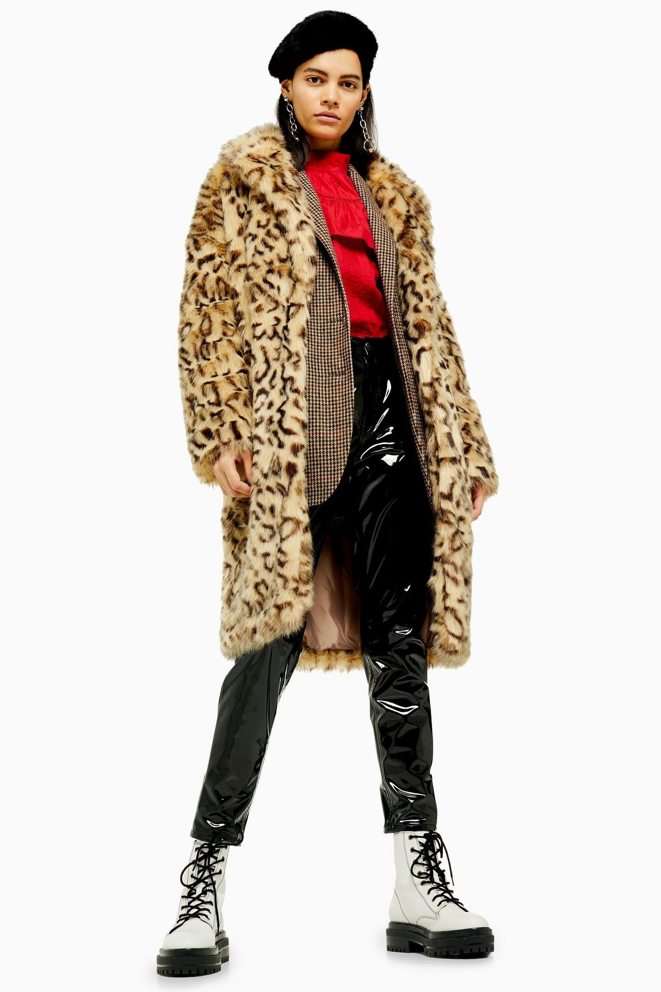 Leopard Print Faux Fur Coat | Topshop UK
