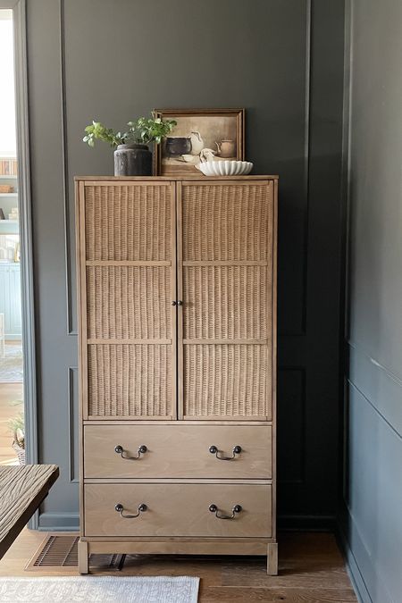 Woven storage cabinet that hides all the things 👏👏

#target #studiomcgee #diningroom #diningroominspo 

#LTKhome