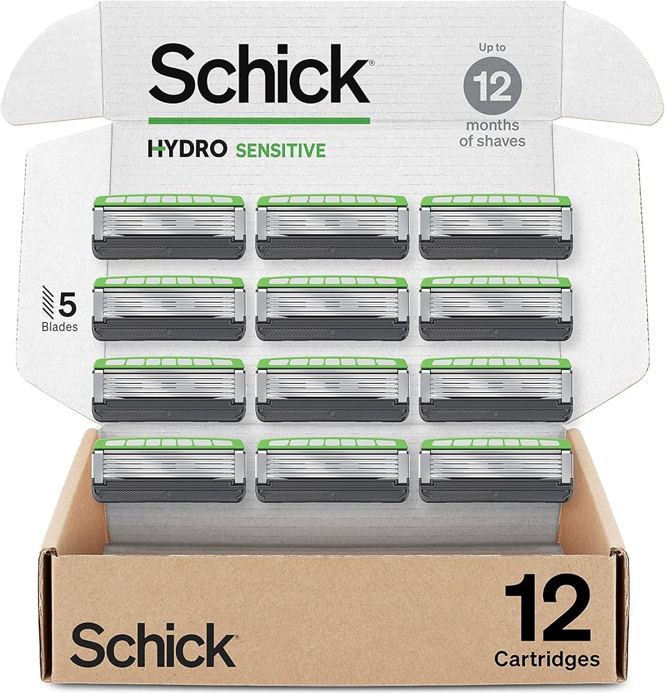 Schick Hydro Sensitive Razor Refills, 12ct | Razor Blades Refills, Razor Blades for Men, Shaving ... | Amazon (US)