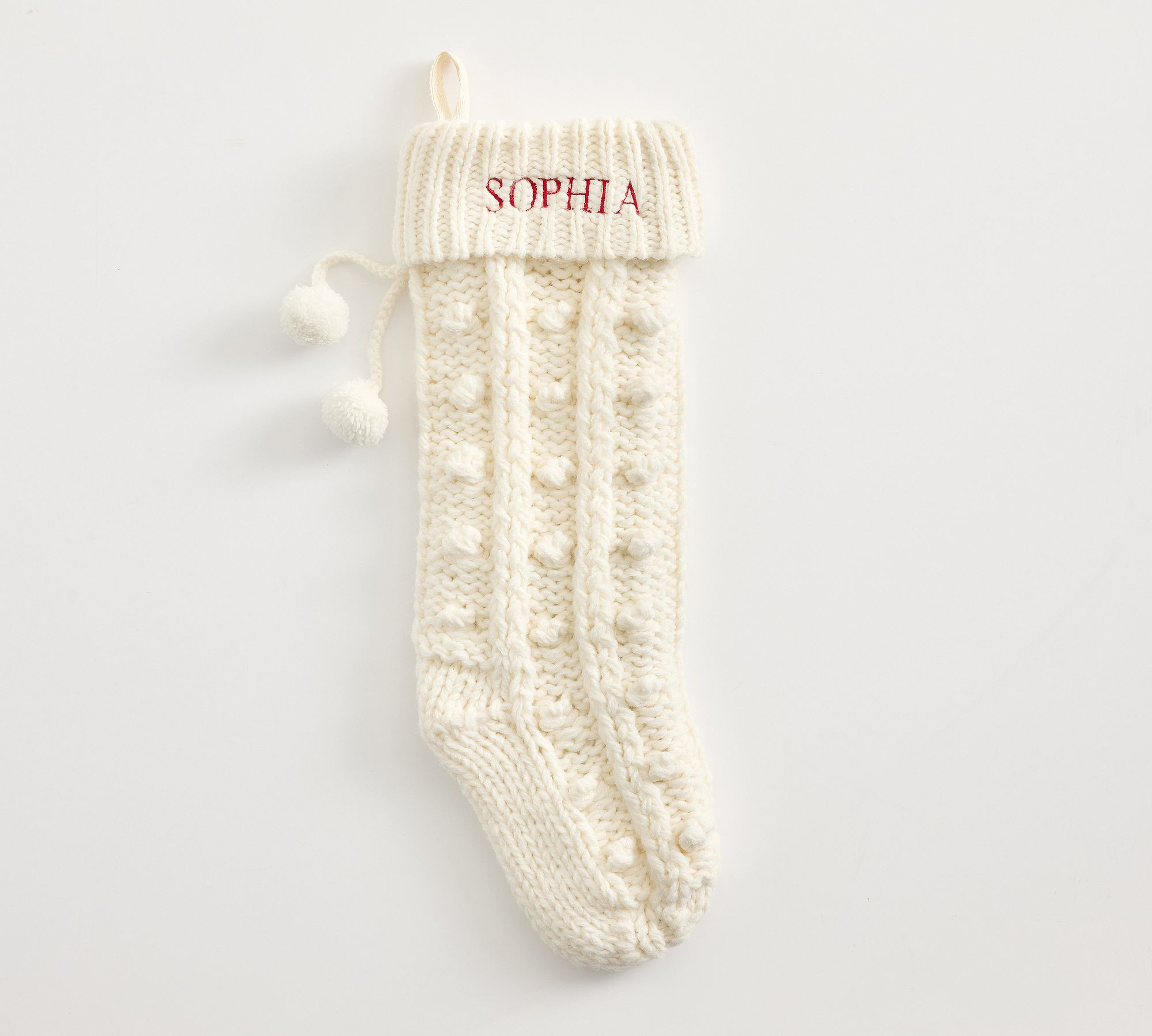 Knit Pom Pom Stocking | Pottery Barn (US)
