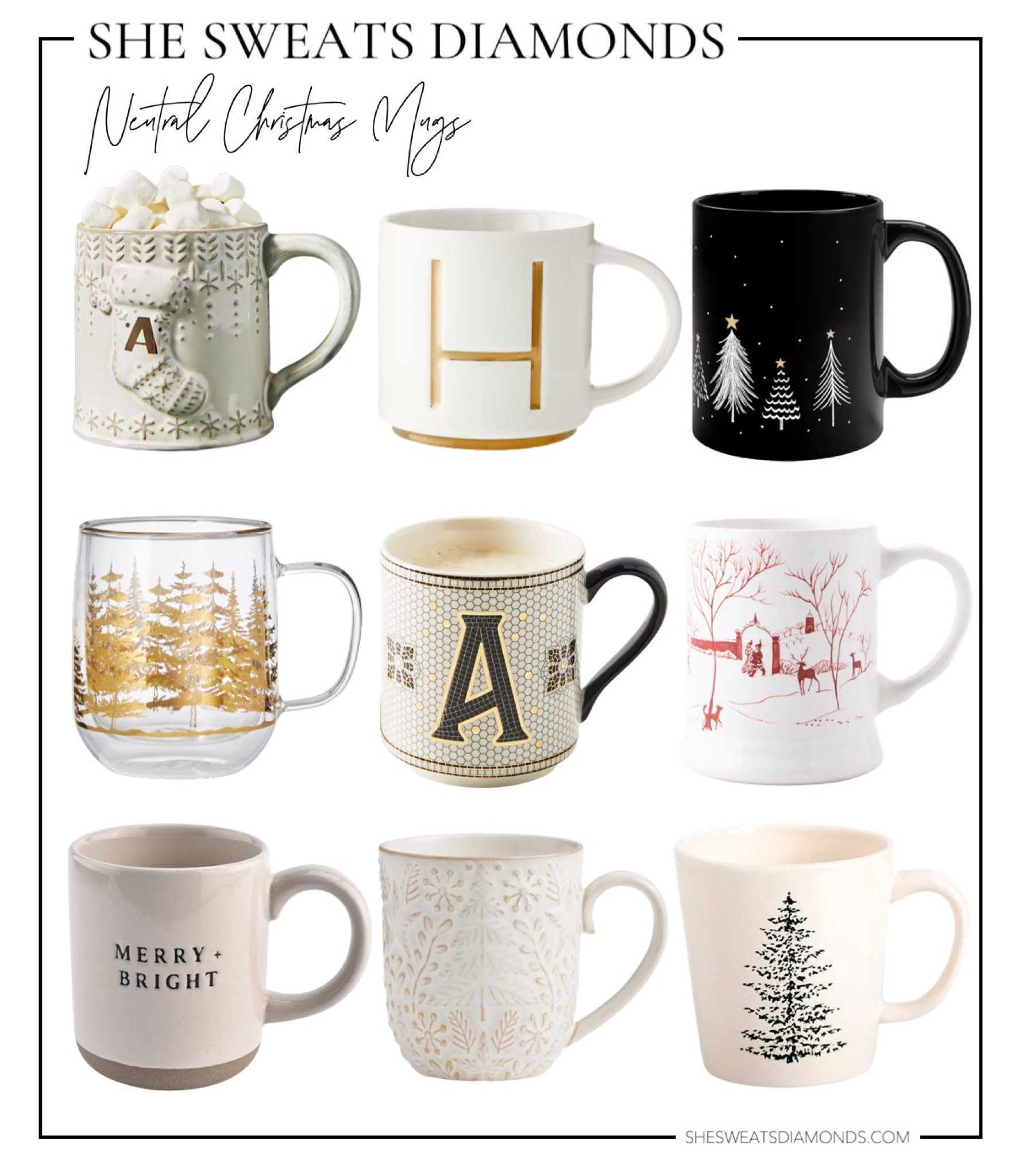 Sharing some beautiful and neutral Christmas mugs!

#LTKHoliday #LTKunder50 #LTKhome