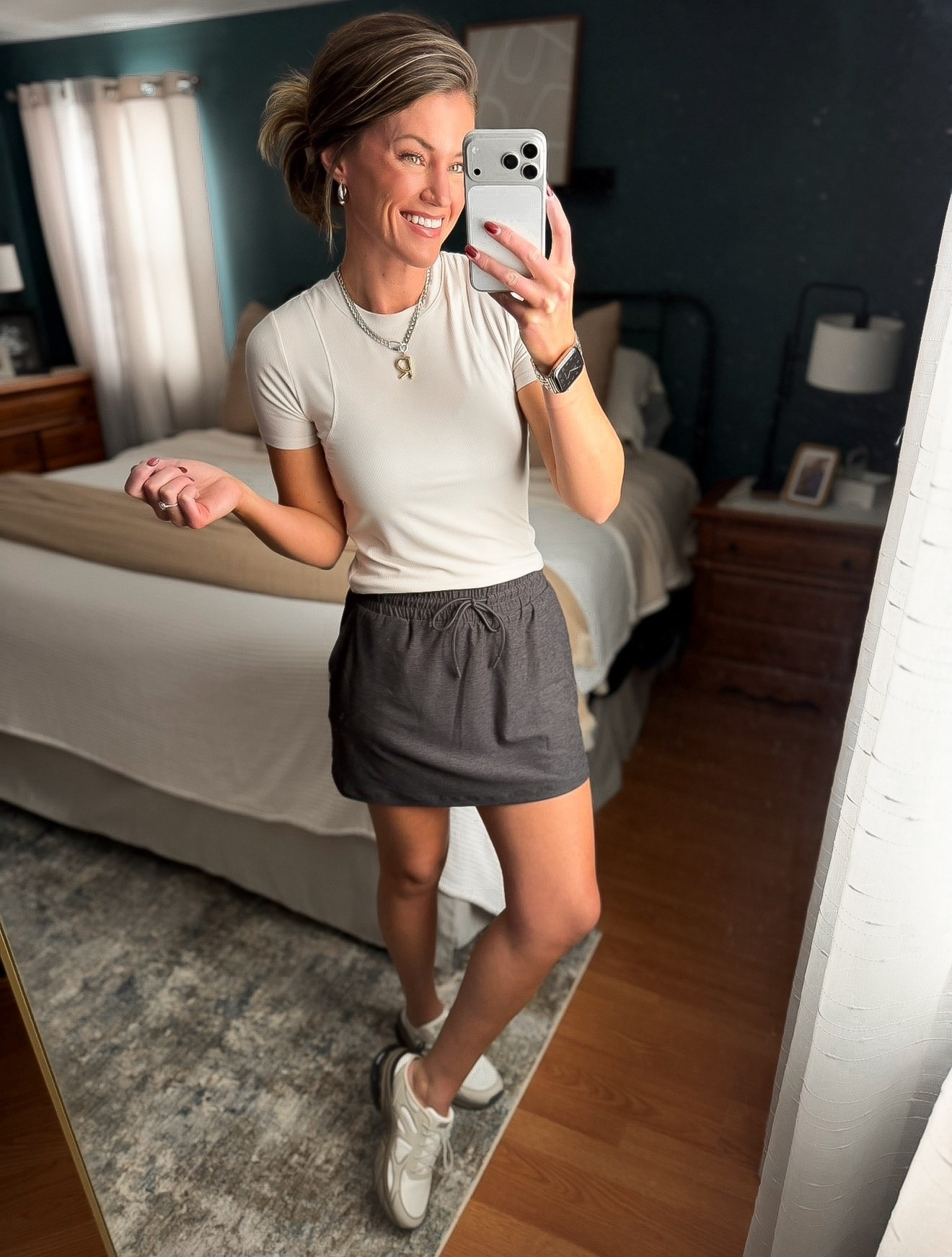 New athletic tees at Walmart. Soft, ribbed, stretchy and super lightweight 👏👏👏
Wearing small in tee, medium in skort  

#LTKActive #LTKSeasonal #LTKmomlife