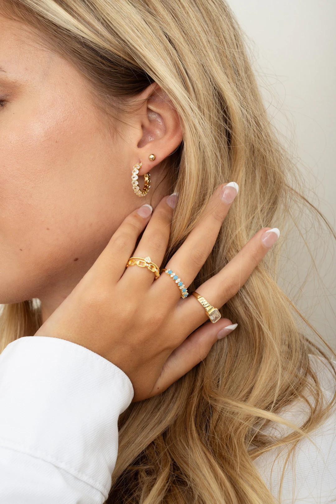 Diamond Hoop Earrings Oval Stone Earrings Hoop Earrings - Etsy | Etsy (US)