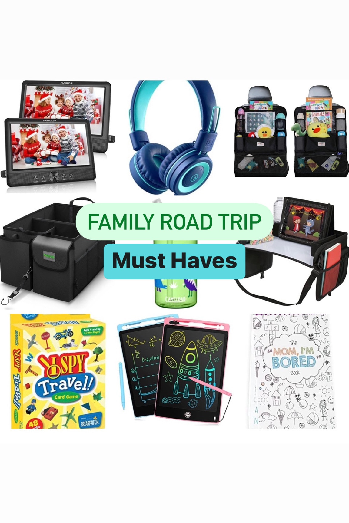Family road trip must have items for your next trip!

DVD players, kids headphones, over the seat storage organizers, car trunk caddy organizer, kids water bottles, kids travel tray, kids travel games, kids writing tablet. 

#LTKfamily #LTKkids #LTKtravel